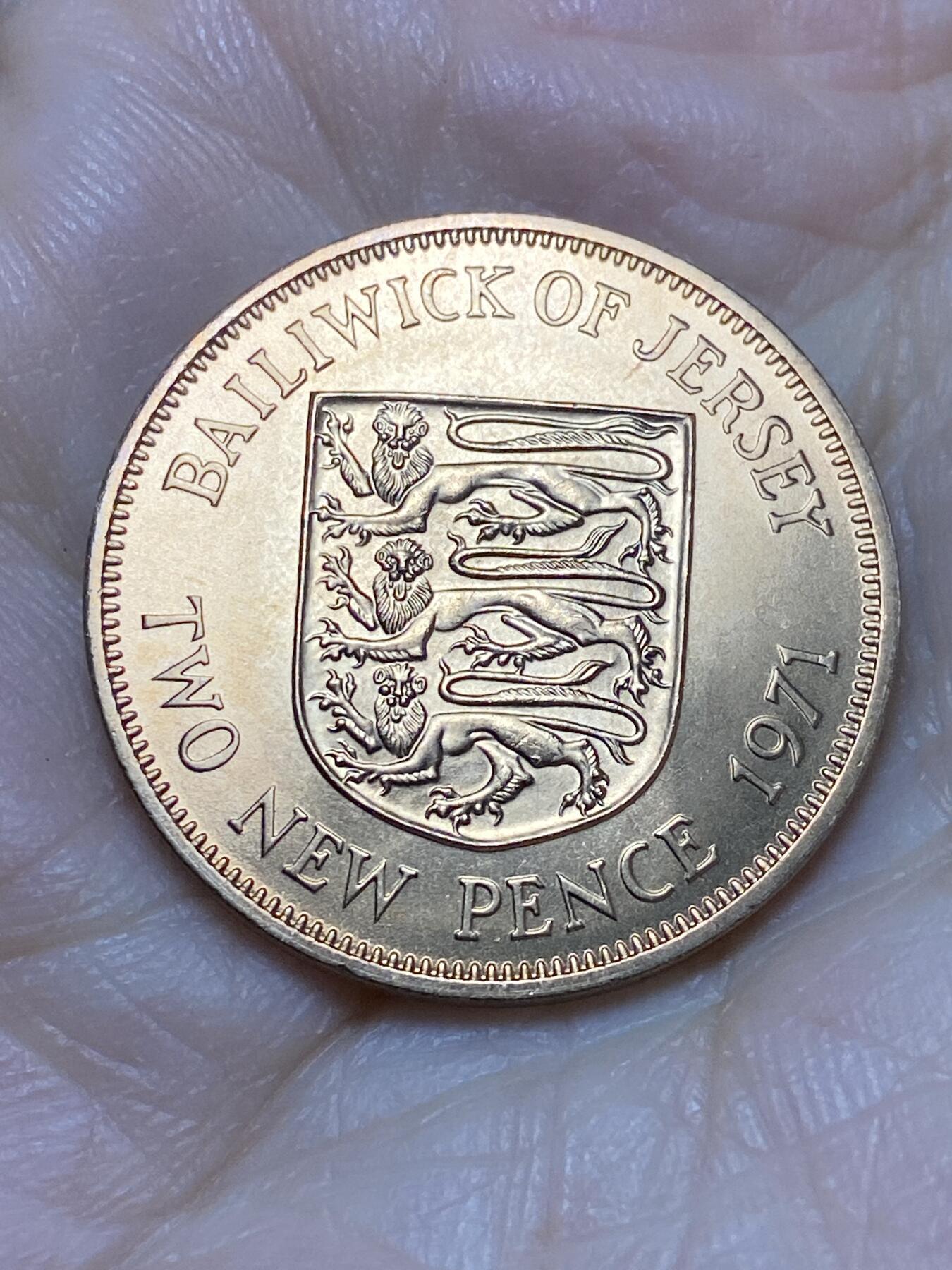 2026年第十八场(总第一百八十七场）外国好品散币场(免佣金) 原光好品–英属泽西岛🇯🇪1971年2新便士(伊丽莎白二世中年花冠，十进制第一套，首发年)