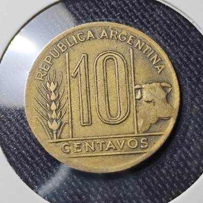 KK钱币收藏小铺  第391期  2月预留时间 周末发货 -  1945阿根廷10分铜币