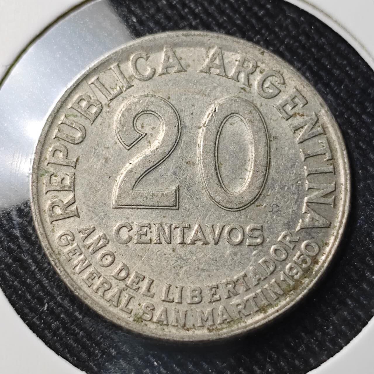 KK钱币收藏小铺  第391期  2月预留时间 周末发货  阿根廷20分纪念币