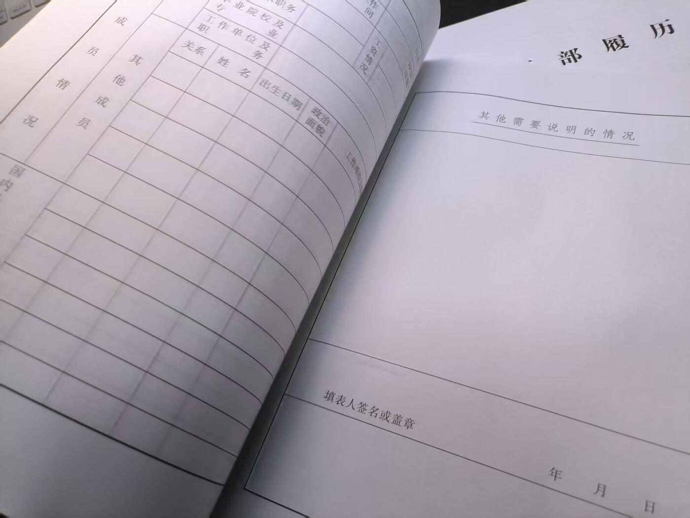 （店主清仓 大量自藏 制服徽章盛宴）罗岚⭐爱藏⭐甄选专拍第五场-分享拍场赚佣（实体经营） 干部履历表二份 99版全新库存空白