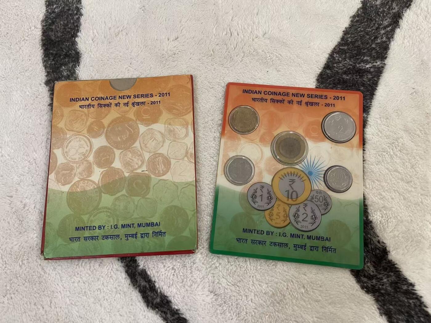 ❤️【币观天下】❤️ 第342期钱币秒杀拍卖场- 2026.2.4秒杀专场 长期征集拍品  印度2011年银行官方卡装币 品相如图 包装齐全 非常稀少的一套