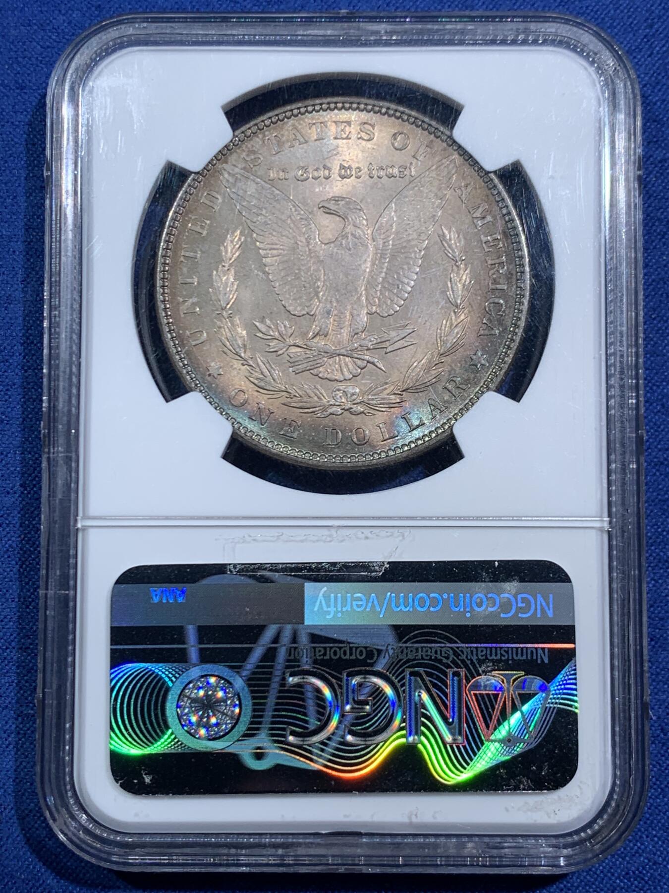 《竞宝斋》第464场 周日，周一，周二，3场连拍 （全场包邮）欢迎送拍 NGC MS65 美国1887年摩根1美元银币