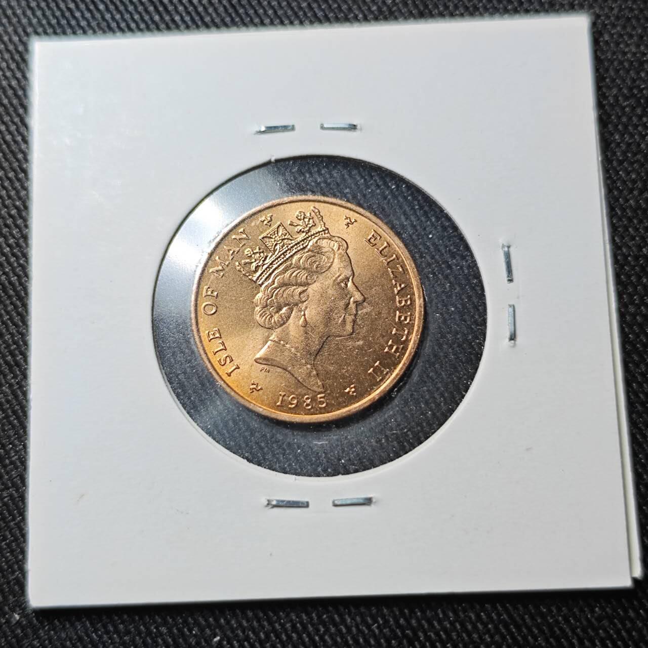 KK钱币收藏小铺  第391期  2月预留时间 周末发货  马恩岛1便士铜币 好品