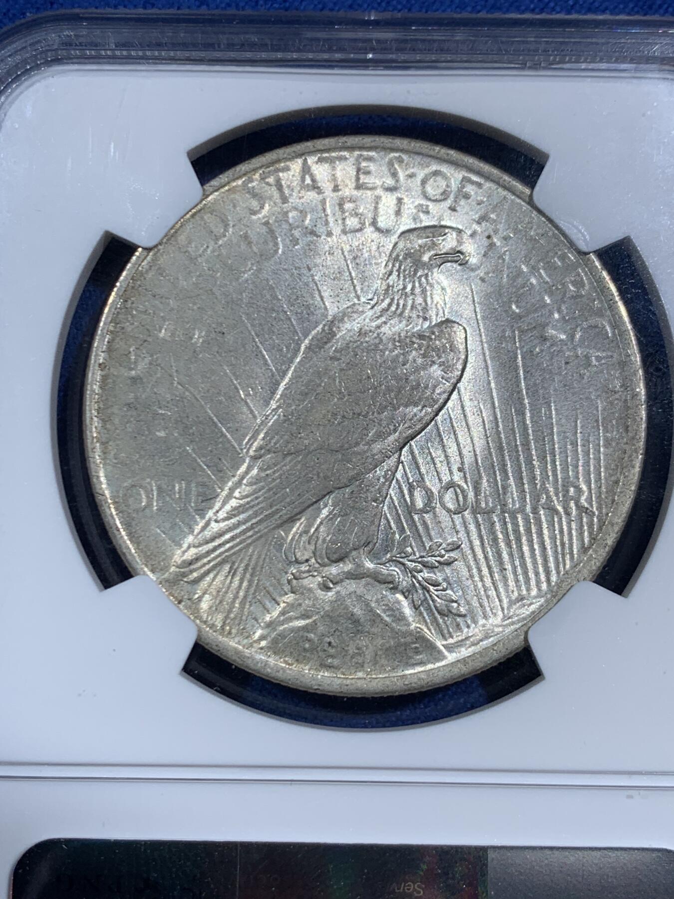 《竞宝斋》第464场 周日，周一，周二，3场连拍 （全场包邮）欢迎送拍 NGC MS64 美国1922年和平银币