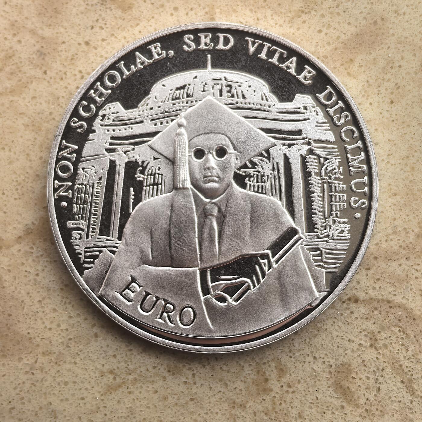 道一币馆币章第一百六十五场 保加利亚2001年保加利亚高等教育发展10列佛精制银币 23.33g 925s