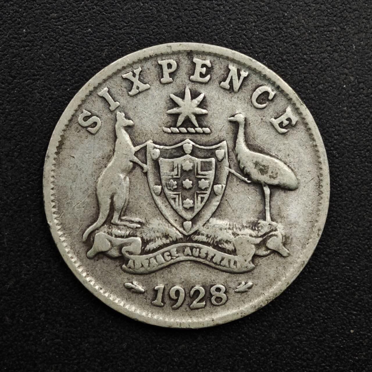 【淘币小摊】实时拍第八百六十三拍   小银币散币场   年前最后一周 之前的预留小年前全部发出 请更换最新收货地址  澳大利亚1928年乔治五世6便士银币