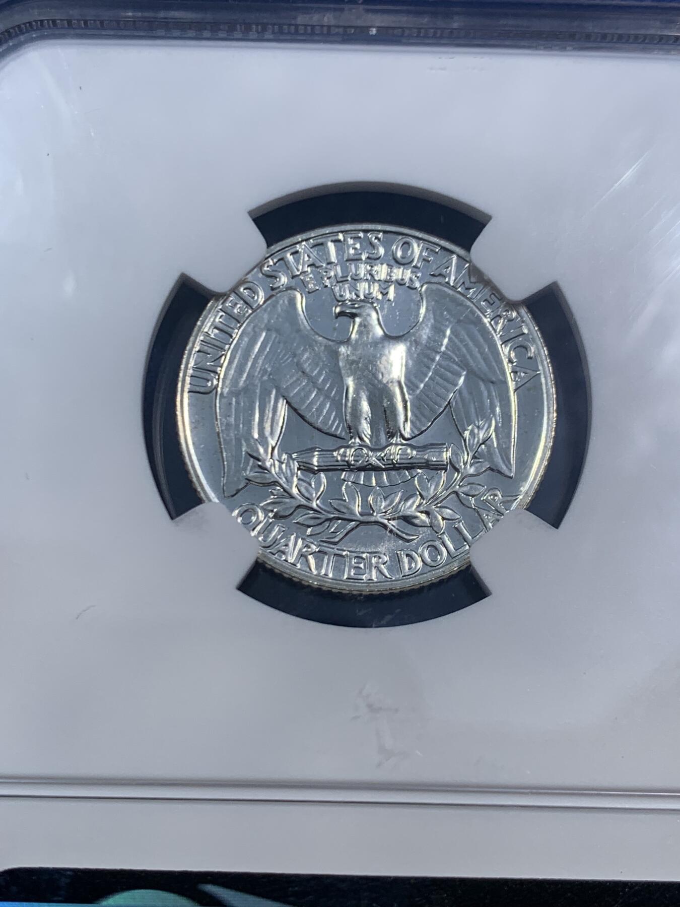 《竞宝斋》第464场 周日，周一，周二，3场连拍 （全场包邮）欢迎送拍 NGC PF67 美国1959年华盛顿25分精制银币