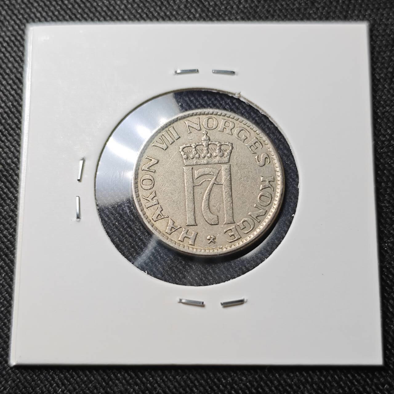 KK钱币收藏小铺  第391期  2月预留时间 周末发货  1955挪威50欧尔