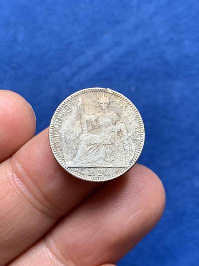 《竞宝斋》第464场 周日，周一，周二，3场连拍 （全场包邮）欢迎送拍 - 法属印度支那1920年坐洋10分 特殊年份版别！