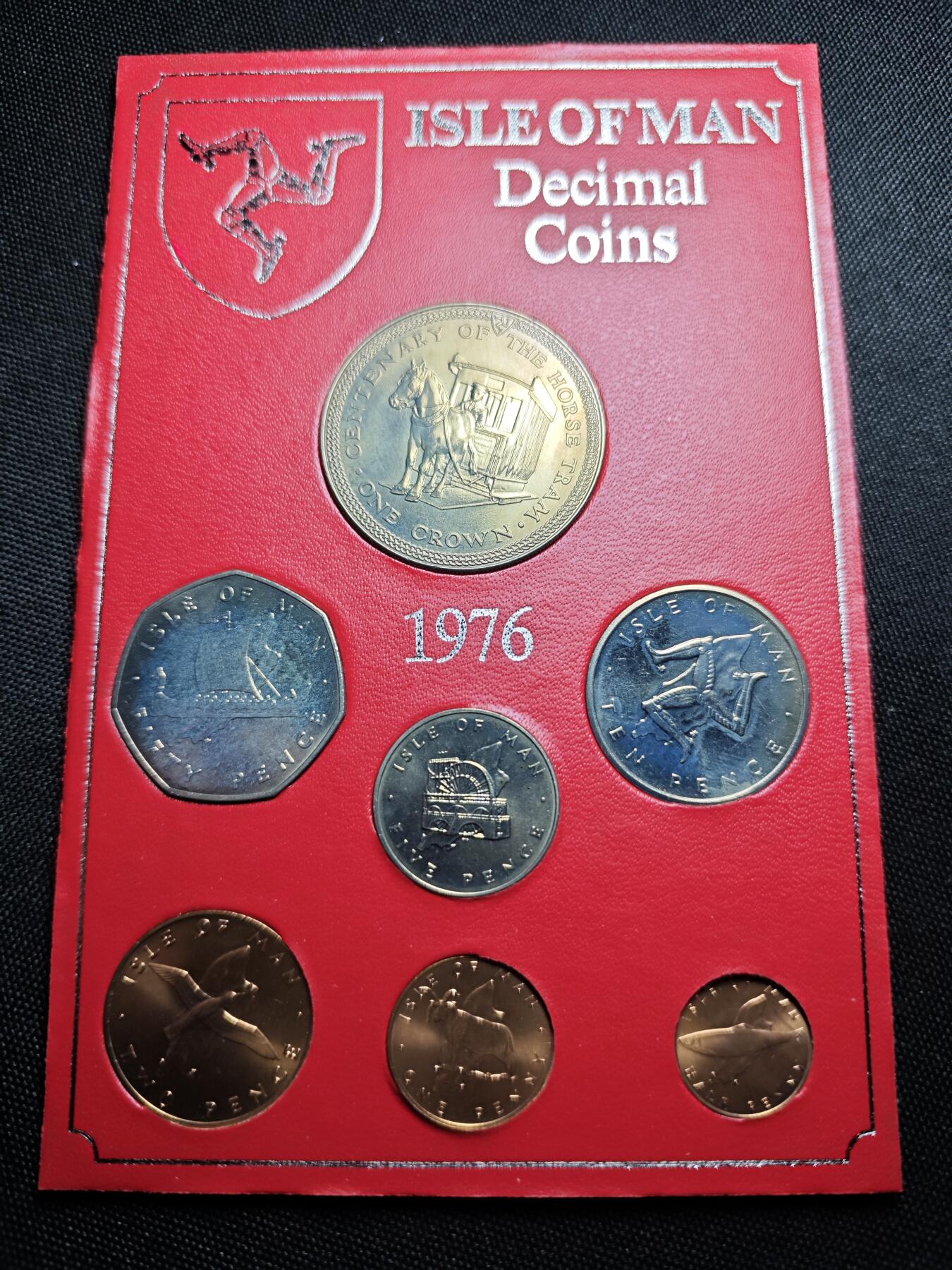 KK钱币收藏小铺  第400期  百期特拍（四拍之四）2月预留时间 周末发货  1976马恩岛大小面值清年一套