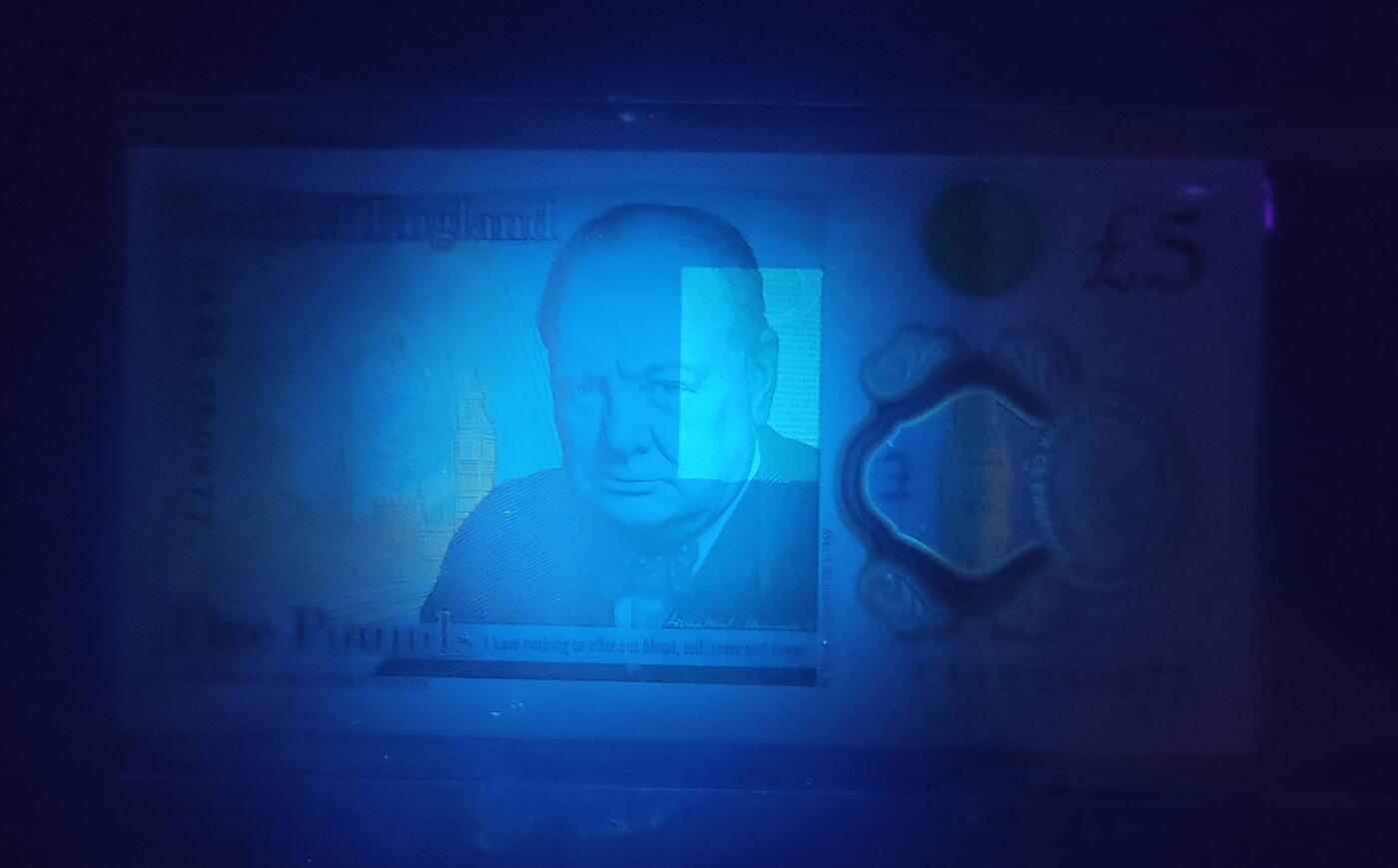 2024年版英国G系列5磅塑料钞 丘吉尔 欧洲钱币 全新UNC