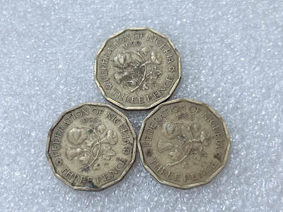 第一海外回流一元起拍收藏 散集专场  第298期 - 英属尼日利亚1959年3便士多边形3便士铜币 3枚