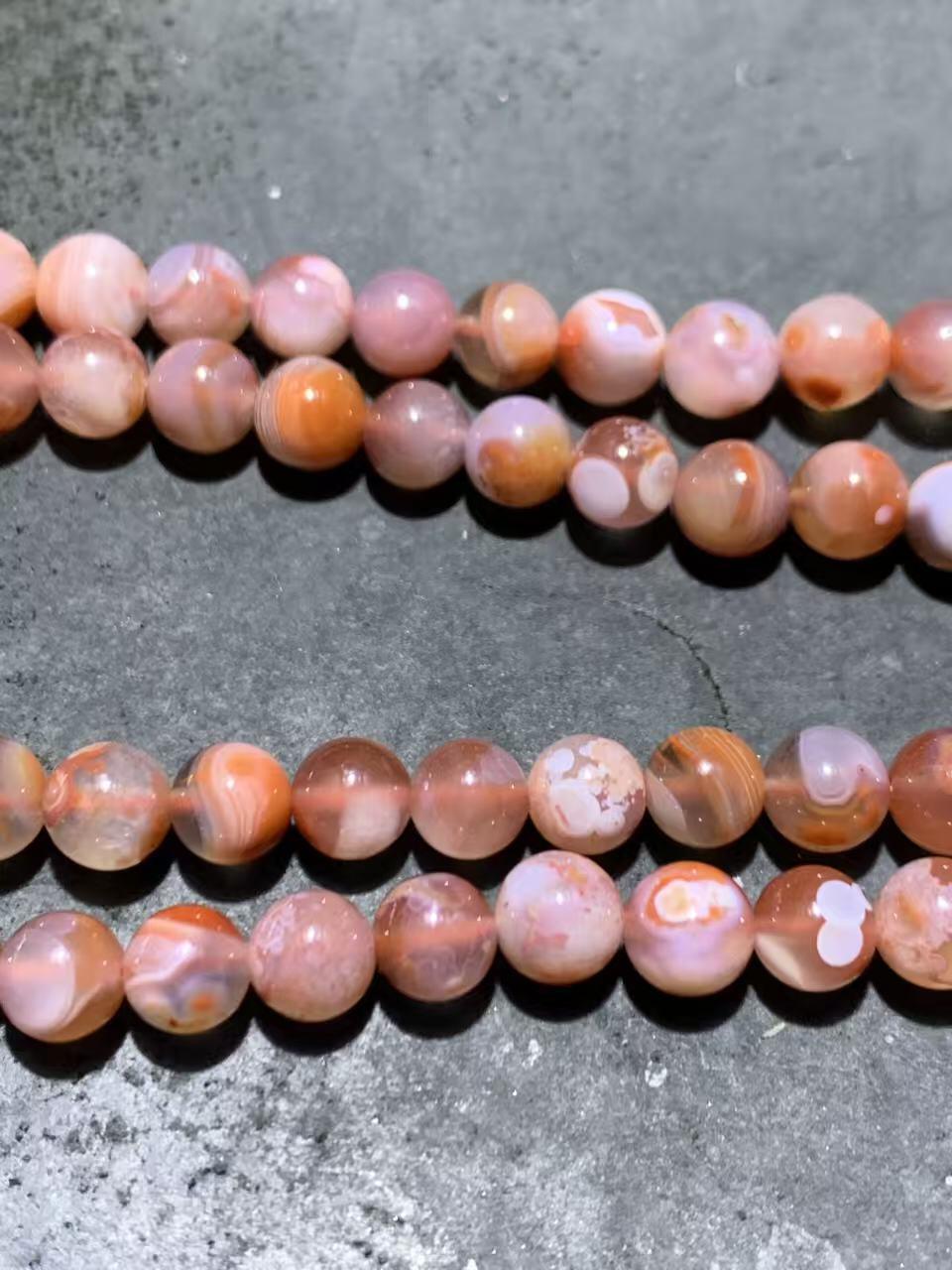 川料南红玛瑙荔枝冻飘红108多圈手串（项链）一条