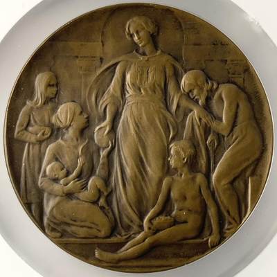 掌中浮雕-藏着的欧洲第052场 - 1919年比利时安特卫普市一战奉献奖章，65mm