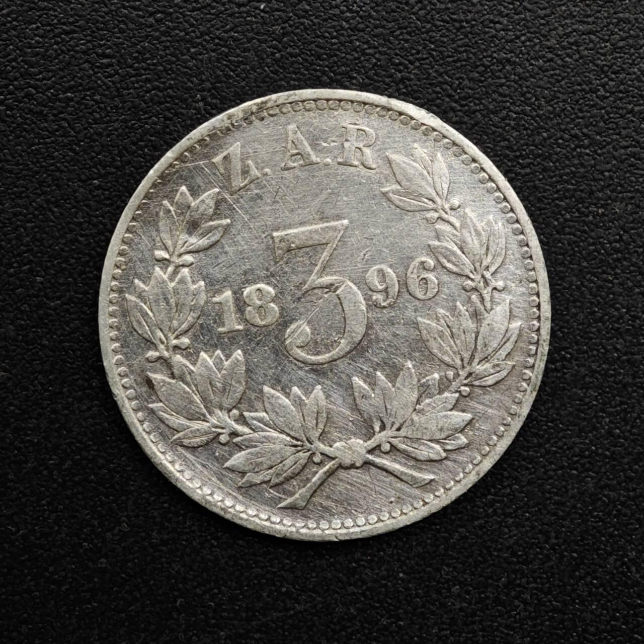 【淘币小摊】实时拍第八百六十三拍   小银币散币场   年前最后一周 之前的预留小年前全部发出 请更换最新收货地址  南非德兰士瓦1896年3便士银币