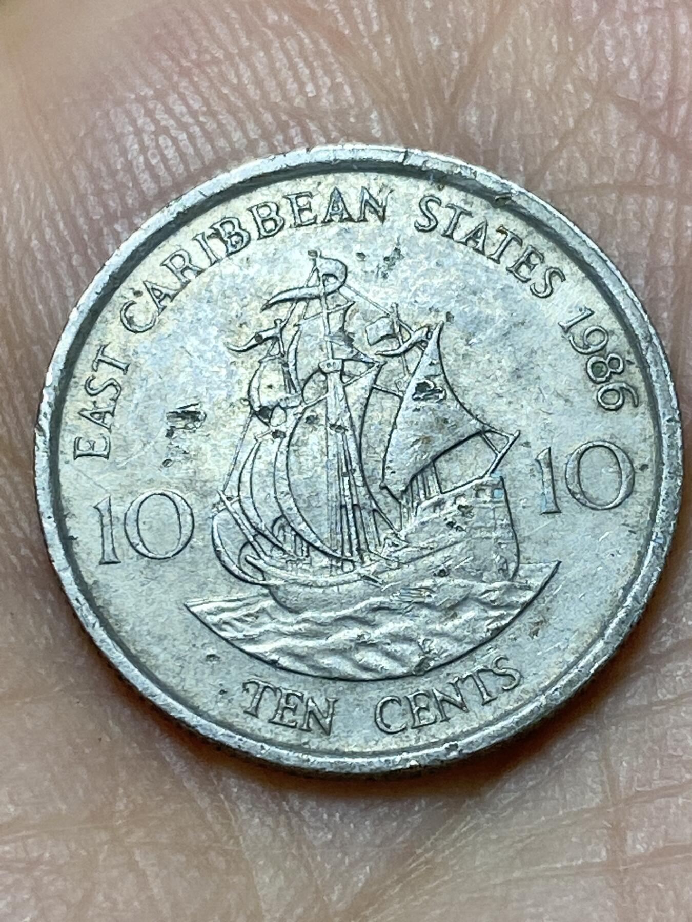 2026年第十八场(总第一百八十七场）外国好品散币场(免佣金) 东加勒比1986年10分(伊丽莎白二世中年花冠)