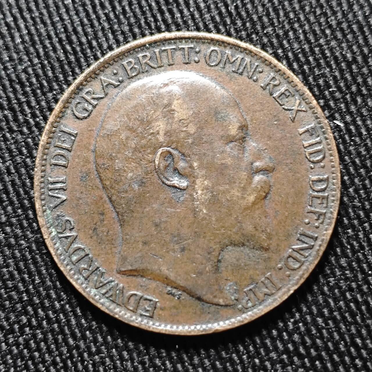 KK钱币收藏小铺  第399期  百期特拍（四拍之三）2月预留时间 周末发货  1904英国爱七1/2便士铜币