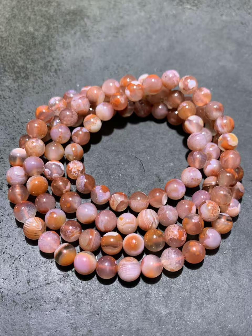 川料南红玛瑙荔枝冻飘红108多圈手串（项链）一条