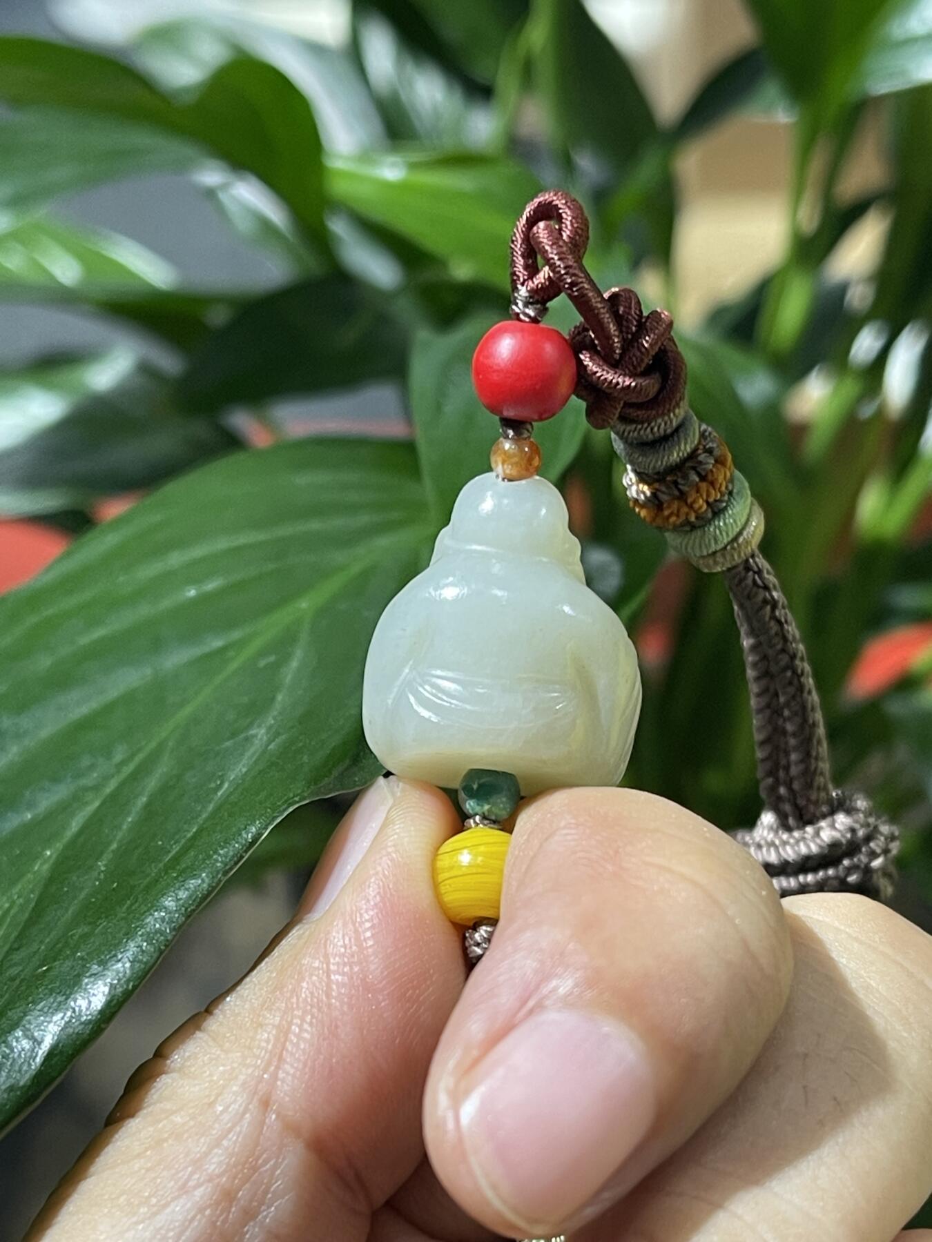 和田玉籽料手工挂饰 和田玉弥勒佛