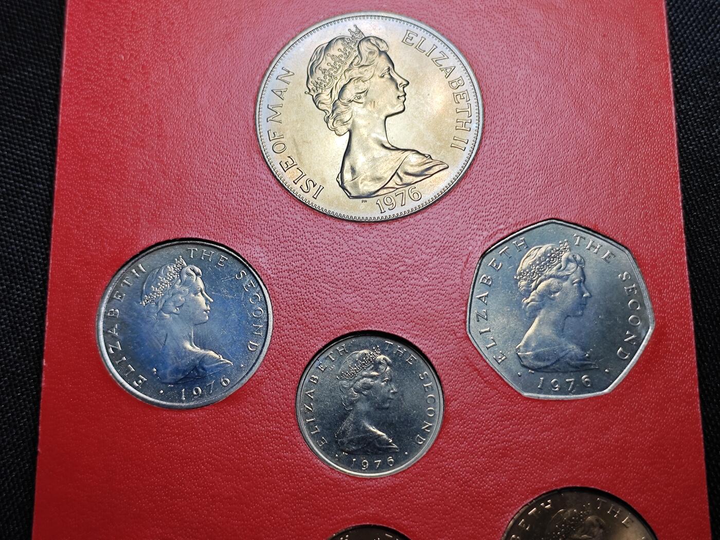 KK钱币收藏小铺  第400期  百期特拍（四拍之四）2月预留时间 周末发货  1976马恩岛大小面值清年一套