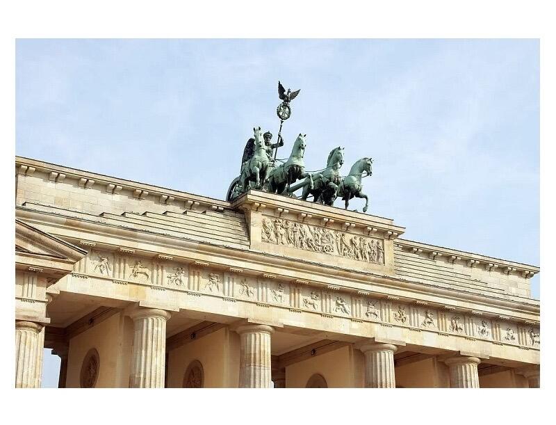 德国1991年勃兰登堡门竣工200年精制高浮雕大镀金章 带证书 40MM