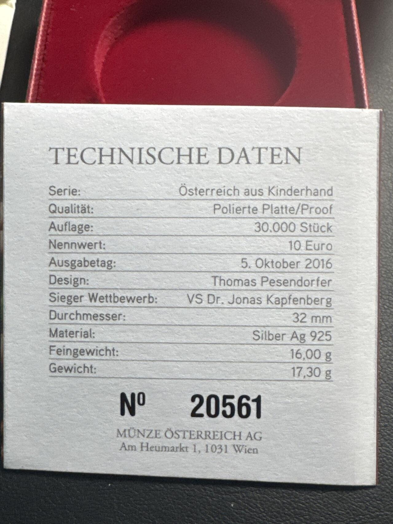 ❤️【币观天下】❤️ 第342期钱币秒杀拍卖场- 2026.2.4秒杀专场 长期征集拍品  奥地利联邦省系列银币 盒证齐全(面值10欧，重量17.3克)2016-2