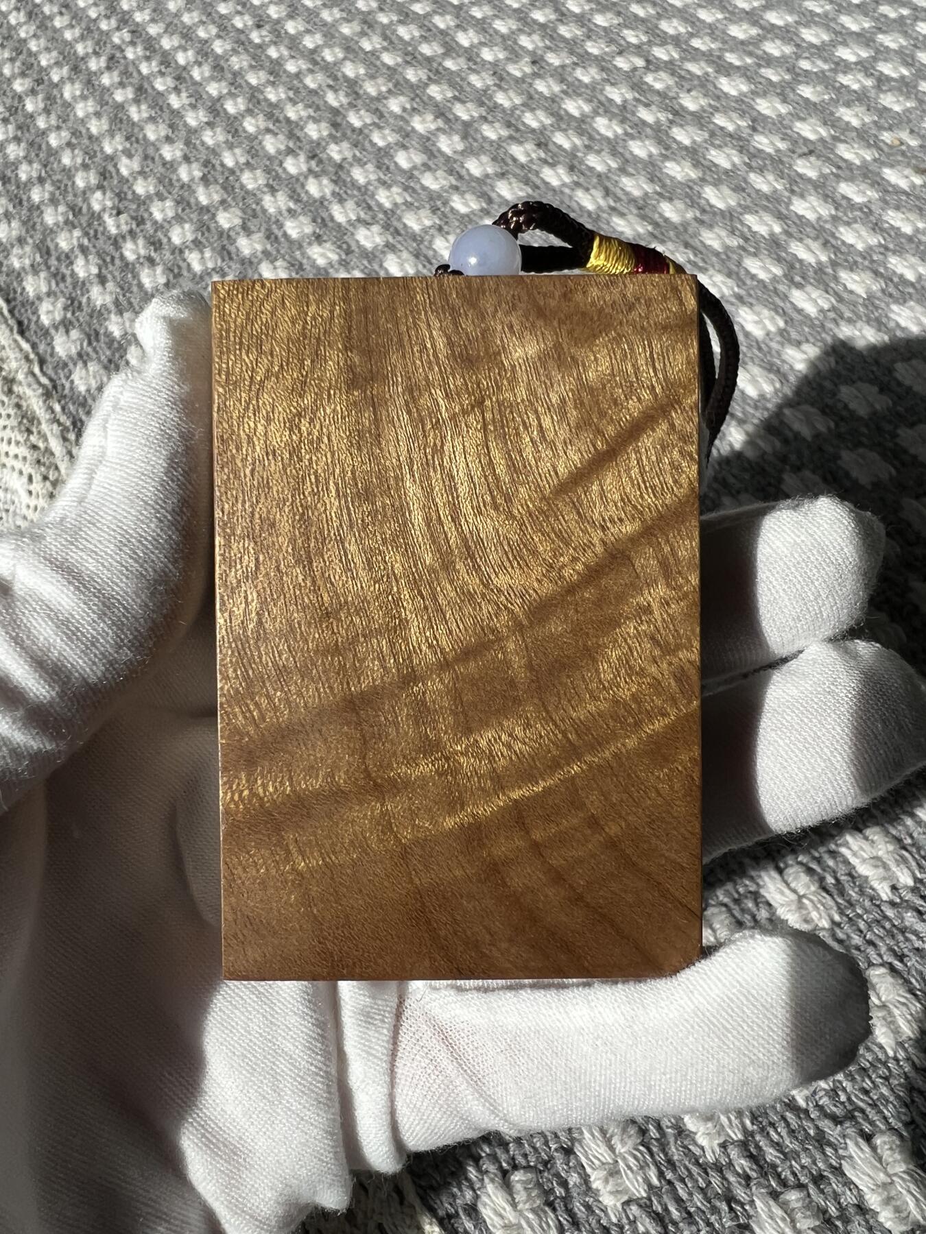 零元拍：A30金丝楠平安无事牌，3D立体水波香喷喷的小金砖，金光闪闪，70/48/13.6MM