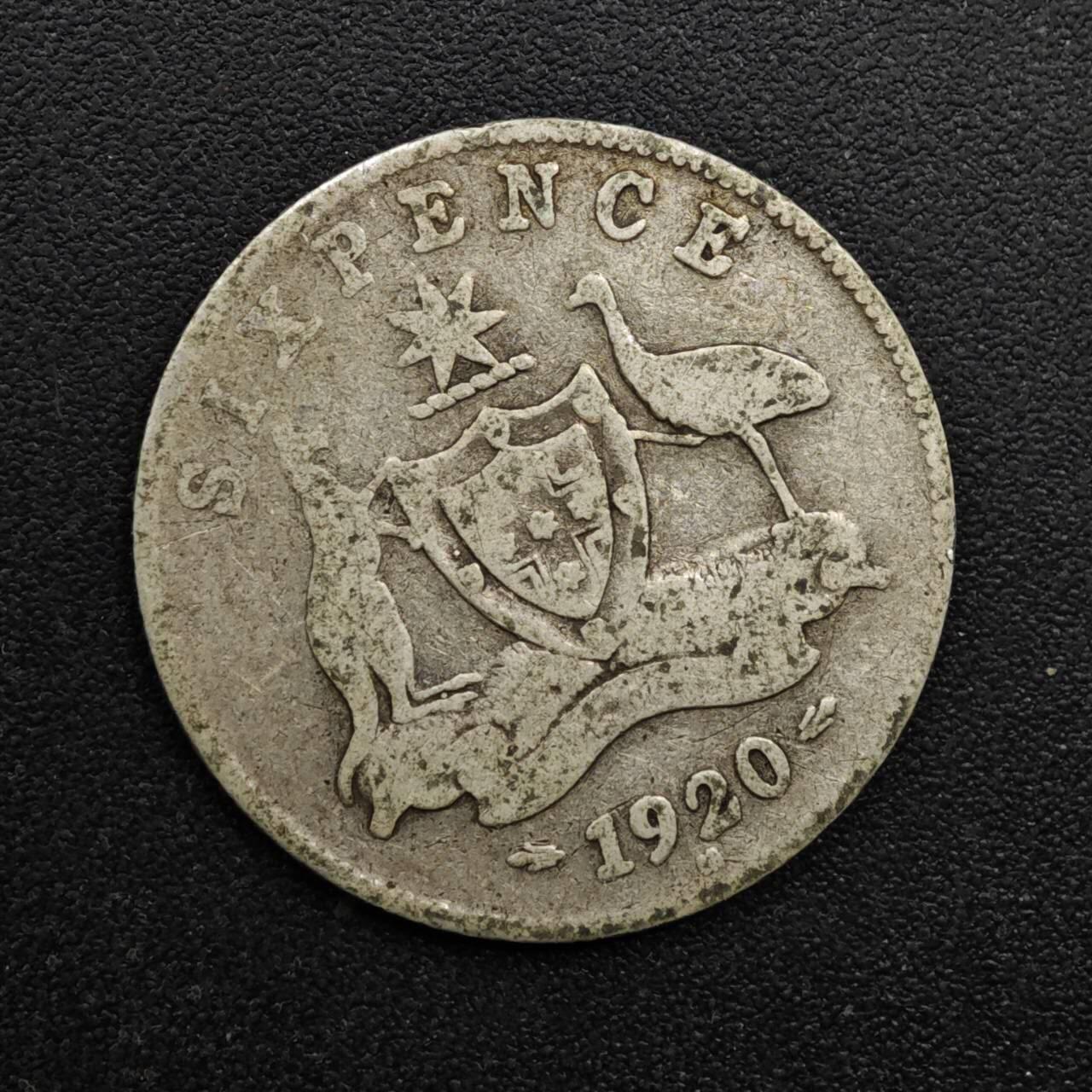 【淘币小摊】实时拍第八百六十三拍   小银币散币场   年前最后一周 之前的预留小年前全部发出 请更换最新收货地址  澳大利亚1920年乔治五世6便士银币