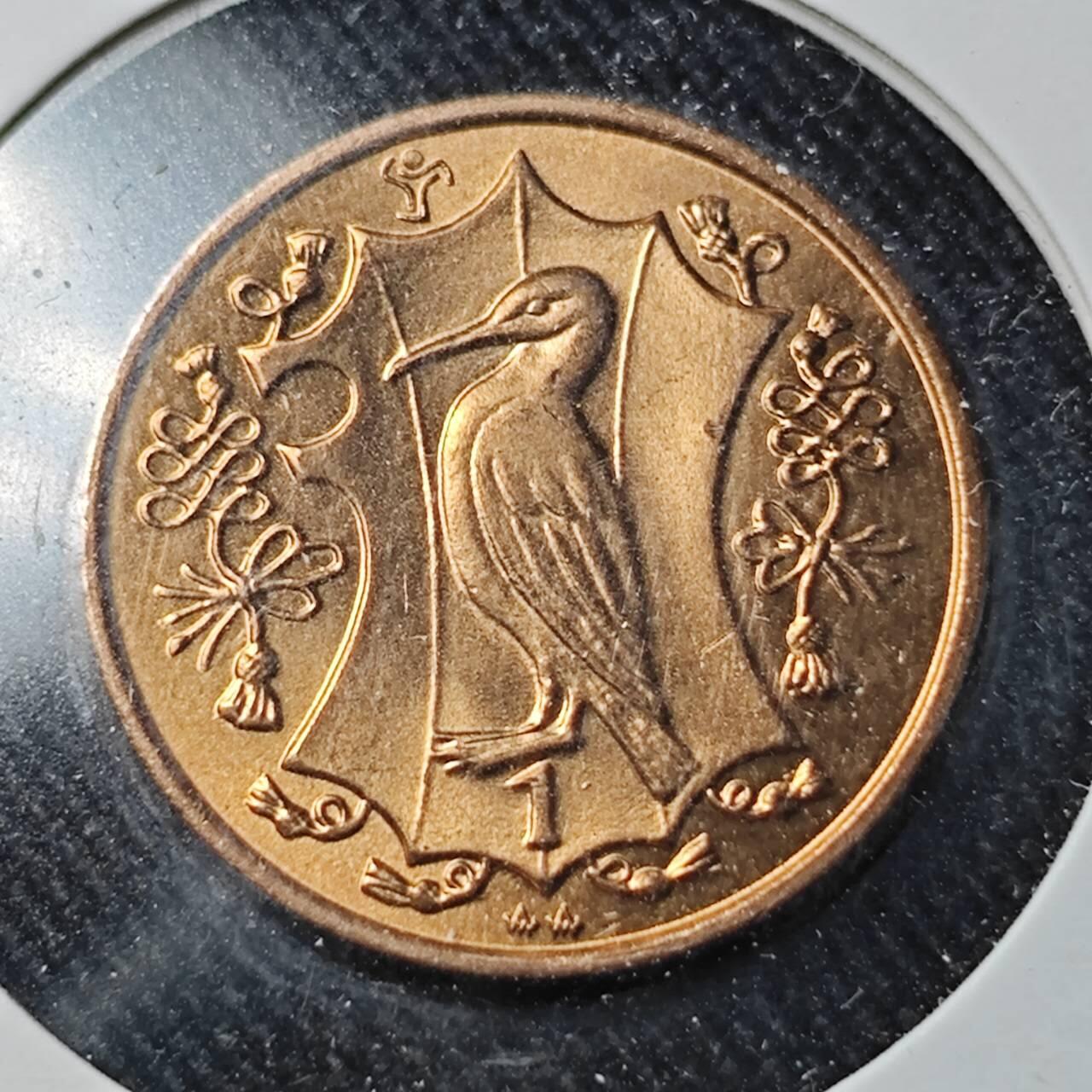 KK钱币收藏小铺  第391期  2月预留时间 周末发货  马恩岛1便士铜币 好品