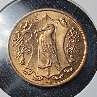 KK钱币收藏小铺  第391期  2月预留时间 周末发货 -  马恩岛1便士铜币 好品