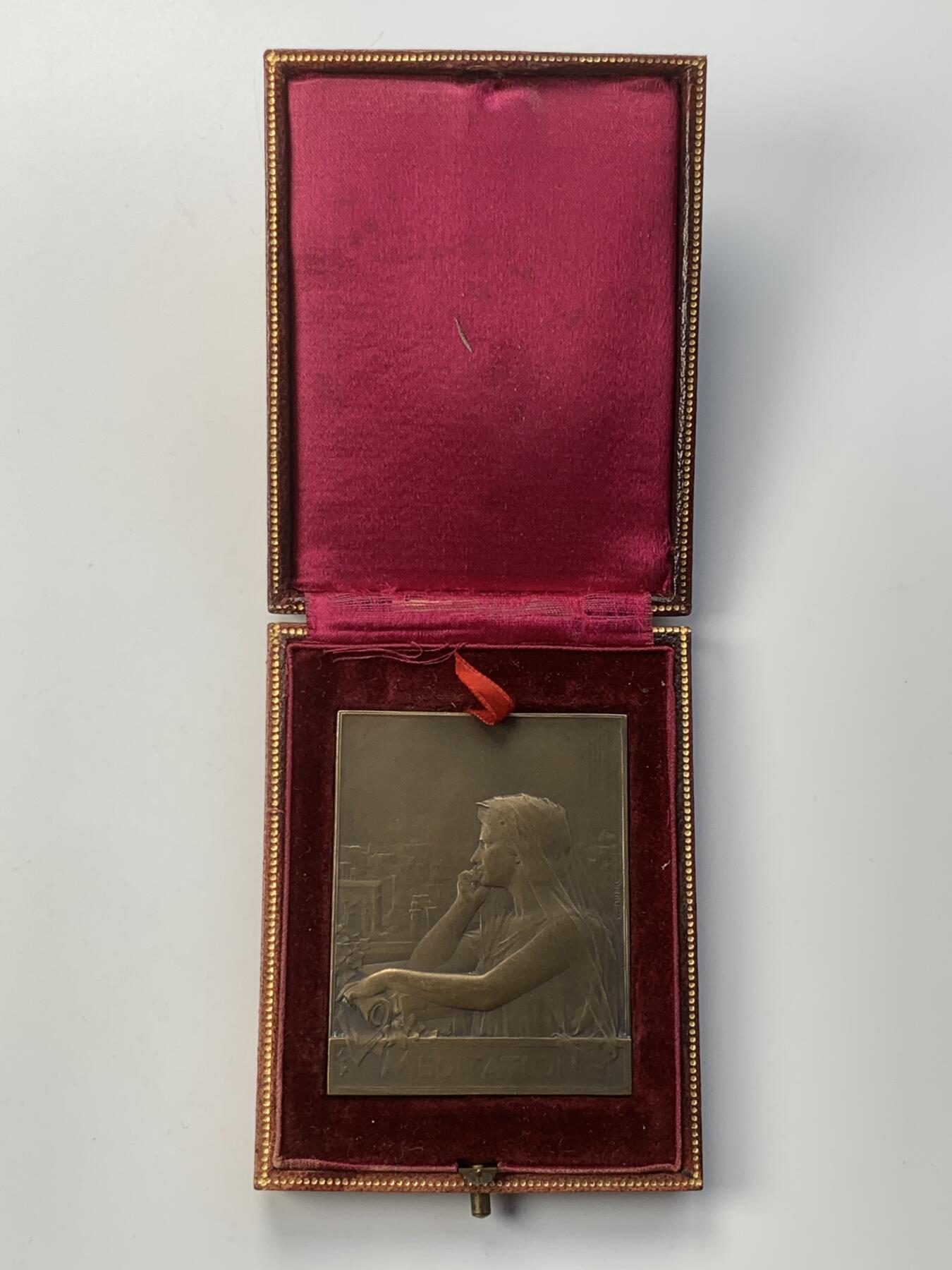 掌中浮雕-藏着的欧洲第052场 法国《冥想》大铜章，49.3*62.3mm，Georges Dupré乔治·杜普雷 (1869–1909)作品，原盒