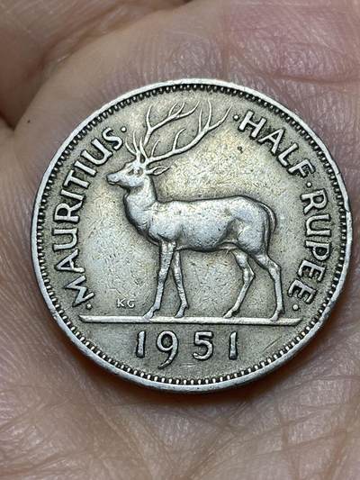 2026年第十八场(总第一百八十七场）外国好品散币场(免佣金) - 英属毛里求斯1951年1/2卢比(乔治六世第二版，关门年仅发行2年)
