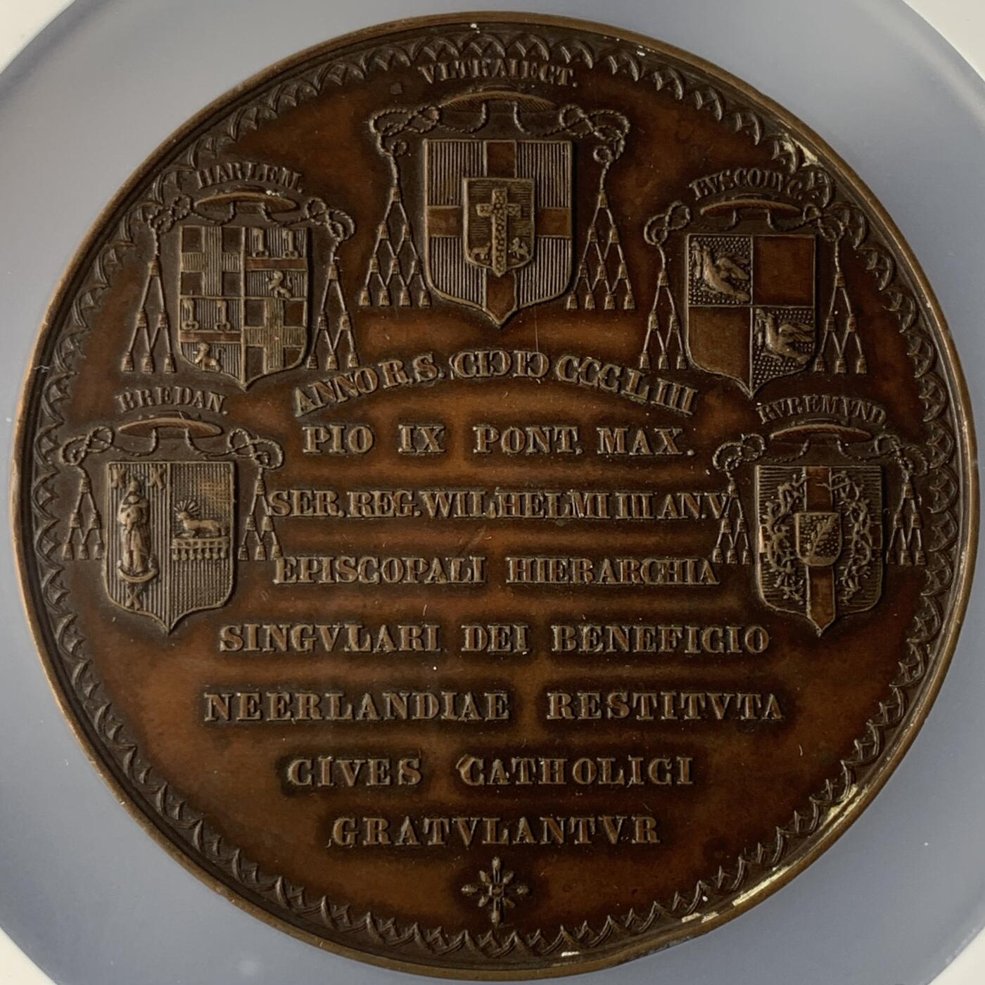 掌中浮雕-藏着的欧洲第052场 1853年教区重组铜章，60mm