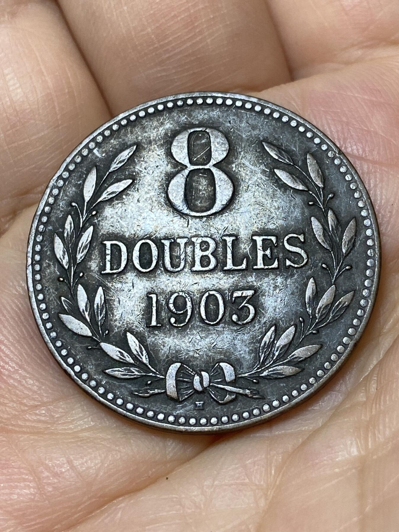 2026年第十八场(总第一百八十七场）外国好品散币场(免佣金) 英属根西岛🇬🇬1903年8道布(爱德华七世时期，H标喜敦厂造)