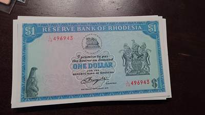 【新年十二拍】世界钱币～微拍第233期暨2026年第12期  多款老库存低价起拍 - 1979年罗德西亚1元 全新绝品尾号943