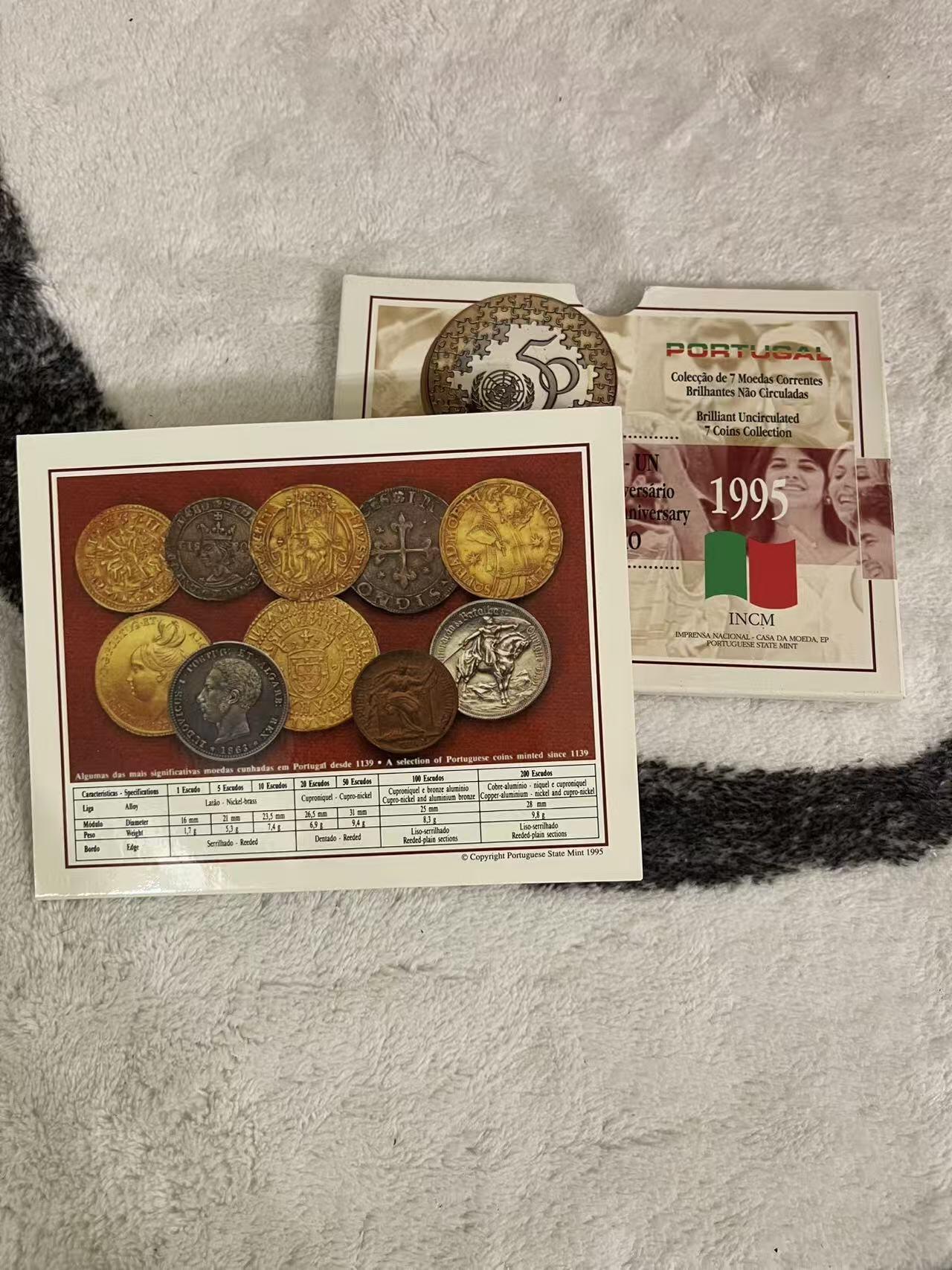 ❤️【币观天下】❤️ 第342期钱币秒杀拍卖场- 2026.2.4秒杀专场 长期征集拍品  葡萄牙1995年联合国50周年FAO 50周年封装套币 含两枚双色高值纪念币 50埃斯库多有氧化点 