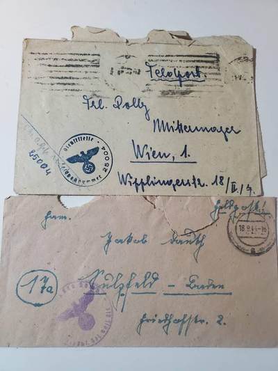 韵星假日军品类拍卖第三十九期暨默多克中校夫妇专场 -- Rimey Holidays Militaria Auction 39 & The Modoks Collection  - nazi德国战地邮封两封