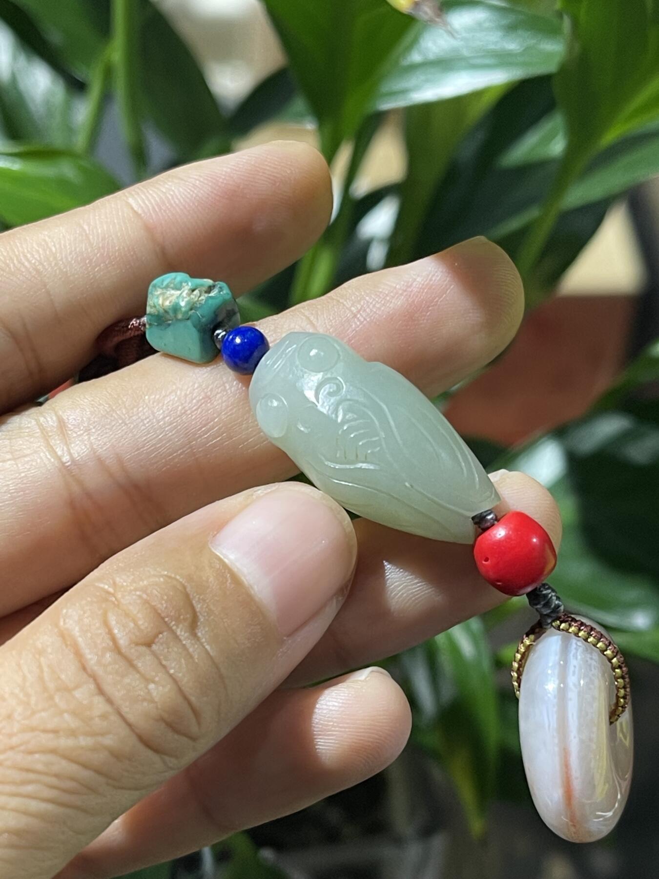 和田玉籽料手工挂饰 和田玉一鸣惊人平安扣挂饰