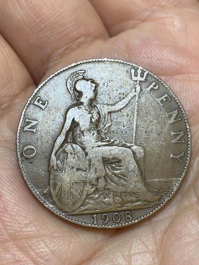 2026年第十九场(总第一百八十八场）外国好品散币场(免佣金) - 英国🇬🇧1908年1便士(爱德华七世时期)