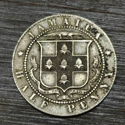 【本场4.12号发货】★第145★散币专场 不寄存，30包邮。不满30元，支付5元运费。《接受代拍 代送NGC评级》 - 79【无寄存】英属牙买加半1918年 便士 铜镍币 乔治五世