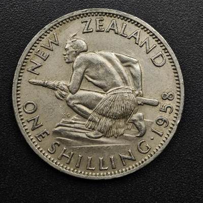 【淘币小摊】实时拍第八百六十三拍   小银币散币场   年前最后一周 之前的预留小年前全部发出 请更换最新收货地址  - 新西兰1958年伊丽莎白二世一先令镍币