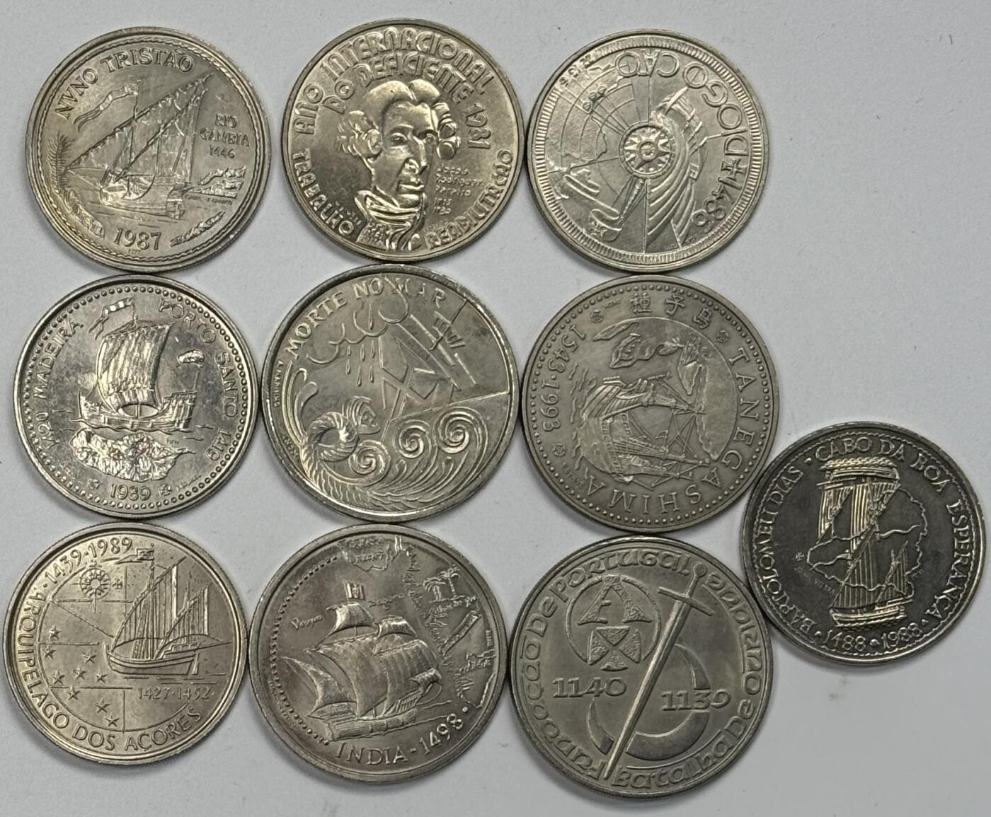 S&S Numismatic世界钱币-拍卖 第120期  10枚一起-葡萄牙100-250埃斯库多纪念币