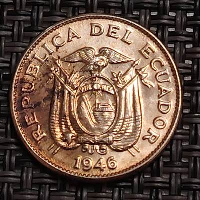 布加迪🐬～世界钱币(上海)🌾第 290 期 /  各国套币和散币 - 厄瓜多尔🇪🇨 1946年 10分～C10