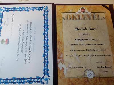 韵星假日军品类拍卖第三十九期暨默多克中校夫妇专场 -- Rimey Holidays Militaria Auction 39 & The Modoks Collection  - 匈牙利共和国（89-2013），匈牙利默多克中校市政府服务优秀大证书 警察总局贺信