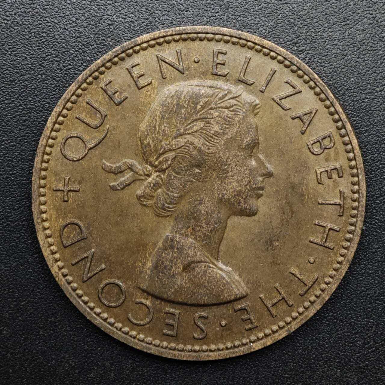 【淘币小摊】实时拍第八百六十三拍   小银币散币场   年前最后一周 之前的预留小年前全部发出 请更换最新收货地址  新西兰1958年伊丽莎白二世一便士铜币