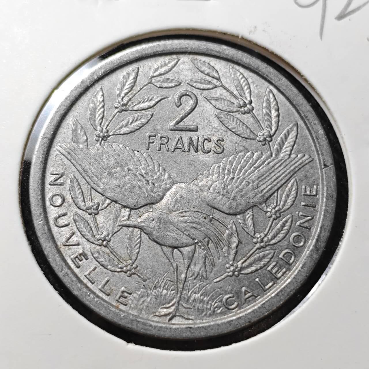 KK钱币收藏小铺  第392期  2月预留时间 周末发货  1971法属新喀里多尼亚2法郎