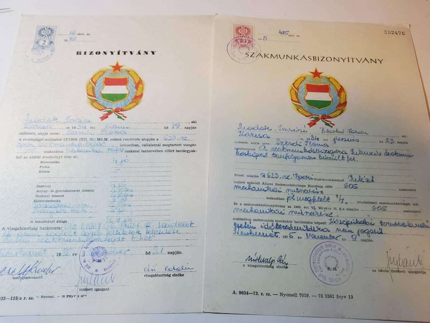 韵星假日军品类拍卖第三十九期暨默多克中校夫妇专场 -- Rimey Holidays Militaria Auction 39 & The Modoks Collection  匈牙利社会主义共和国社会主义建设专业工作证书一组两张