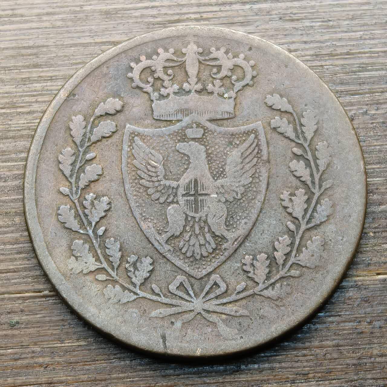 【铜匠收藏】★第144★散币专场 不寄存，30包邮。不满30元，支付5元运费。《接受代拍 代送NGC评级》 85【无寄存】意大利 撒丁岛 1826年 5分 铜币