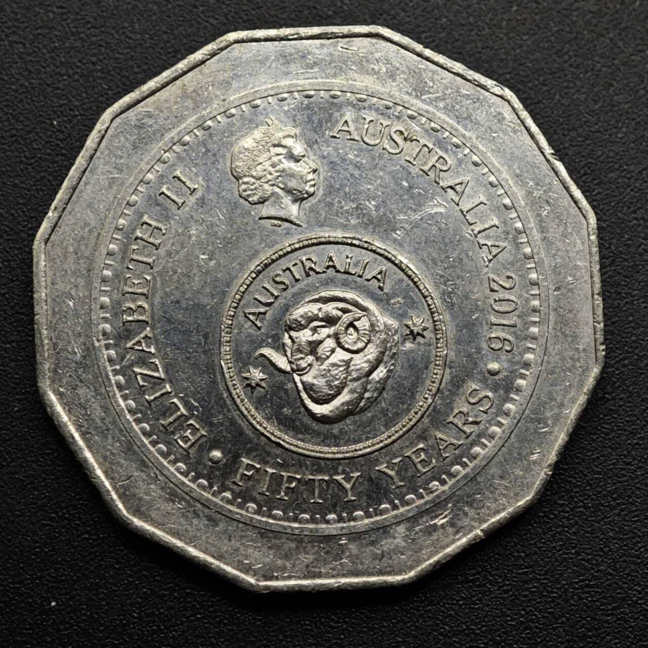 【淘币小摊】实时拍第八百六十三拍   小银币散币场   年前最后一周 之前的预留小年前全部发出 请更换最新收货地址  澳大利亚2016年货币50周年50分纪念币