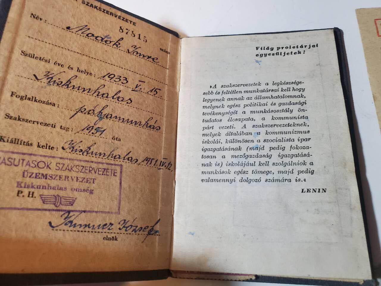 韵星假日军品类拍卖第三十九期暨默多克中校夫妇专场 -- Rimey Holidays Militaria Auction 39 & The Modoks Collection  匈牙利人民共和国默多克中校内务部资格合格证书 公务员资格证书 工会成员证书 党章程 为祖国服务奖章证书勋略